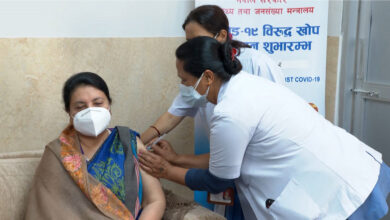 President Bhandari vaccinated