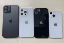Dummy units: iPhone 13 Pro Max, 13 Pro, vanilla 13 and 13 mini